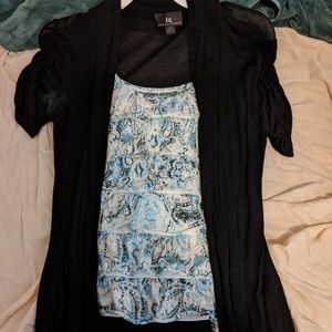 3/$10 IZ Byer Mock Layer Cardigan/Tank Top - XS
